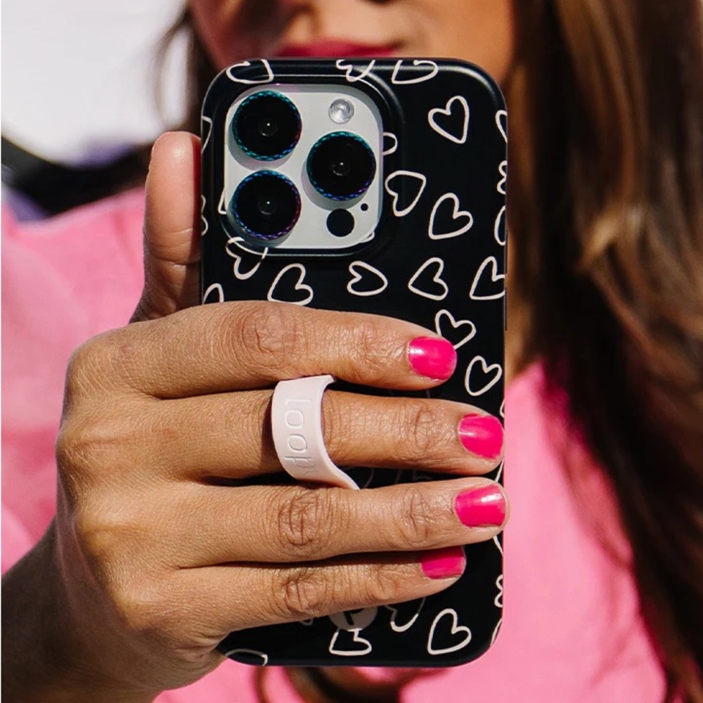 Loopy Cases Black Heart Pattern Phone Case by Loopy Cases for iPhone 15 Pro Max - Picture 5 of 6